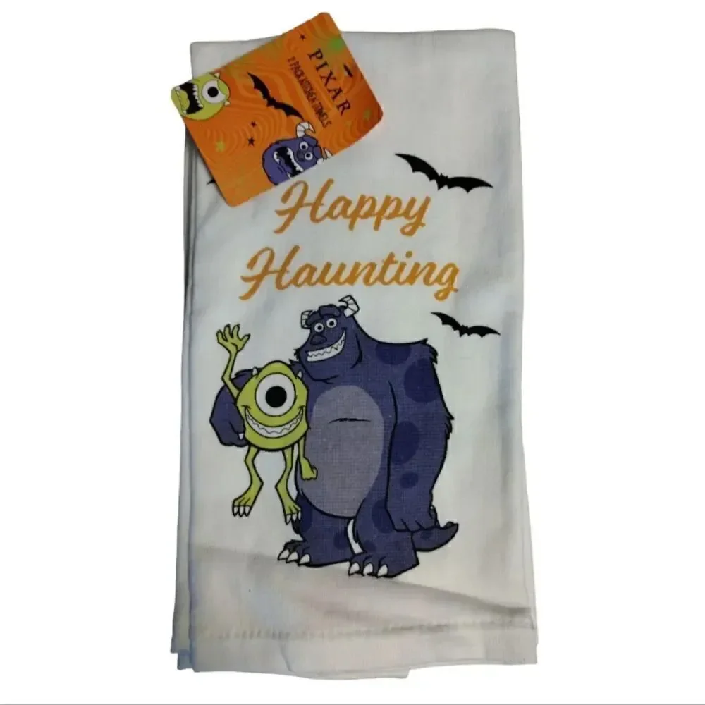 Disney Pixar Monsters Inc Happy Haunting 2 Pack Kitchen Towels NWT